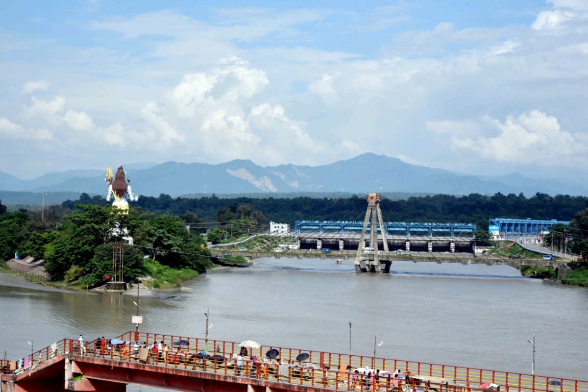 Har ki pauri view from Hotel at Haridwar 